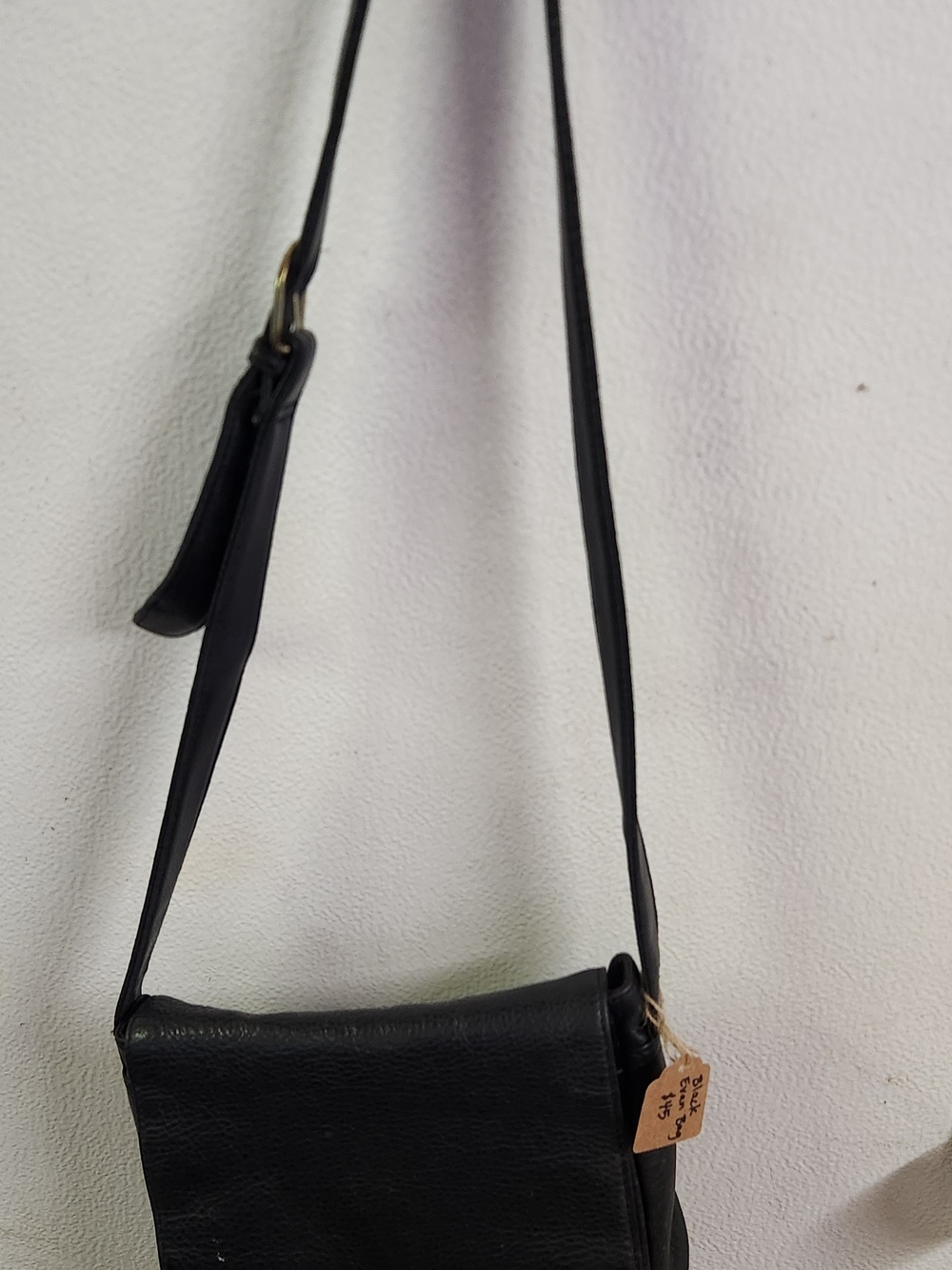 Evan Picone Black Leather Crossbody Bag